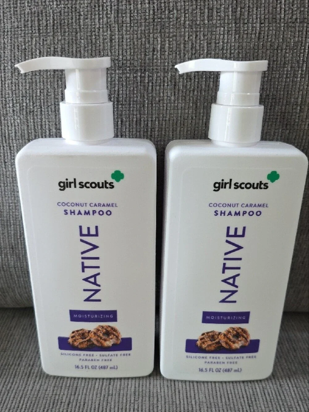 Native Girl Scouts Coconut Caramel Moisturizing Shampoo, New, 2 Bottles, 16.5oz.